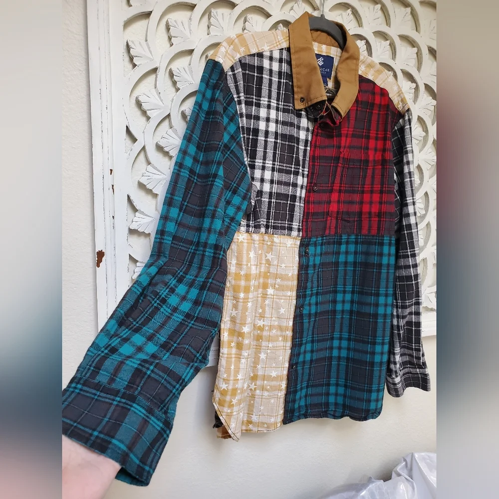 Rocawear Multicolor Plaid Button Down Shirt 2XL XXL - Picture 2 of 12
